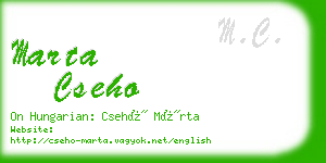 marta cseho business card